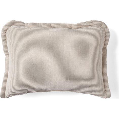 Albane - coussin - en velours côtelé - 38x52 cm - beige (1/4)