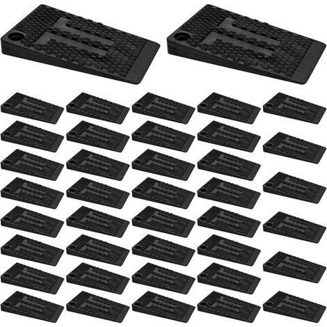 40 cuñas de plástico antideslizantes para muebles, mesas y armarios - Negras (1/5)