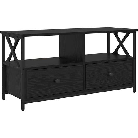 Maison Exclusive - Meuble TV Chêne noir 90 x 33 x 45 cm Bois d'ingénierie et acier