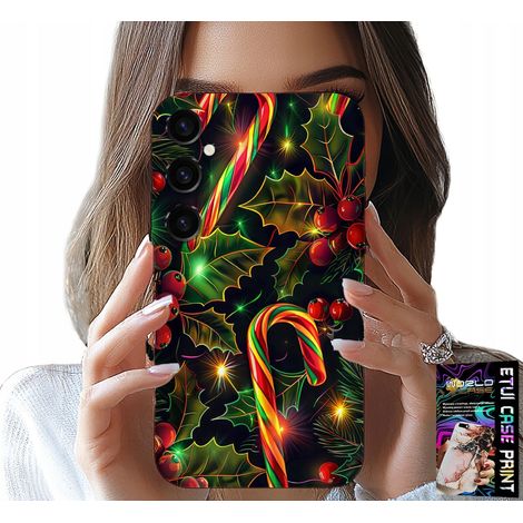 Funda para Samsung Galaxy A34 5G - Bastón de caramelo, muérdago, árbol de Navidad + cristal (1/5)