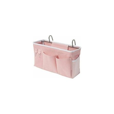 Organisateur de lit suspendu rose, poche de rangement pour lit mezzanine, livre, téléphone –