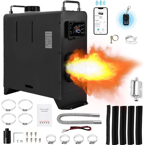 TolleTour Calentador Diesel Portátil con asas 8KW 12V/24V Integración Control Bluetooth Calentador de Aire Diesel para RV Coches Camiones Negro (1/5)