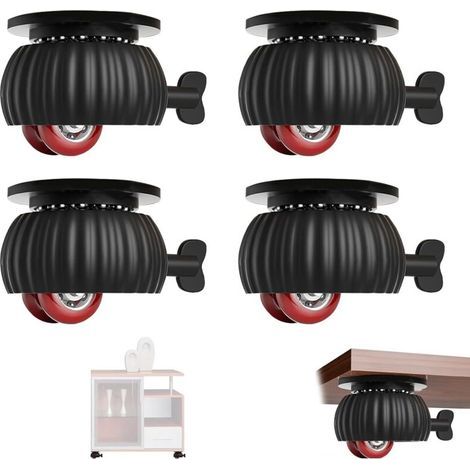 Ruote piroettanti per mobili, ruote fisse, ruote piroettanti con freno per piccoli mobili, contenitori, mini-mobili, pallet, set da 4 (1/4)
