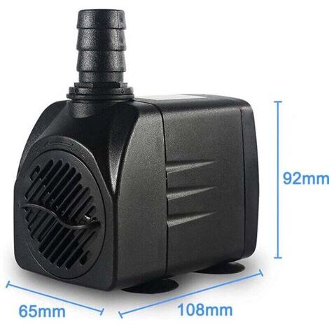 Tauchpumpe, verstellbare Mini-Wasserpumpe (45 W), Teich-/Springbrunnenpumpe, extrem leise Aquariumpumpe, mit 5 Düsen