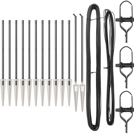 Poteau de clôture. 13 pcs Gris Acier (1/5)
