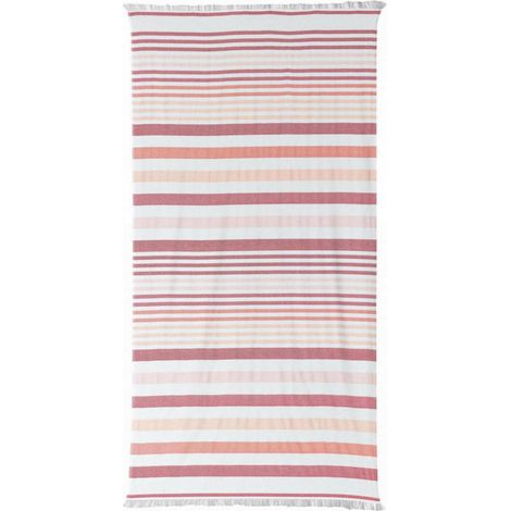 Drap de Hammam Recyclé et Fouta de Bain Coloris Brique Rouge et Marron 100 x 200 cm - PANGIVO (1/3)
