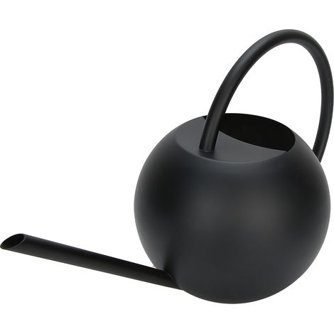 Arrosoir à long bec en acier inoxydable, arroseur sphérique pour pots de plantes d'intérieur, noir, 1 litre. (1/5)