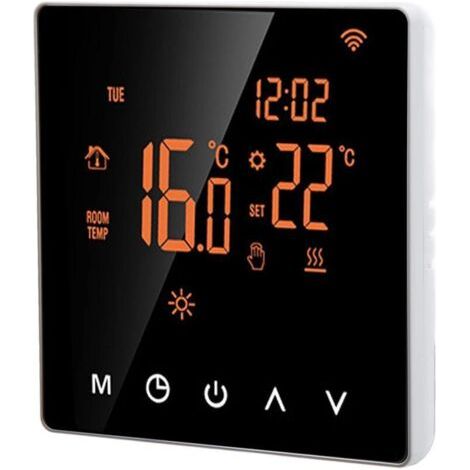 FENOPLASTICAFOREHILL Thermostat Connecté Mural, WiFi pour Chaudière, ME81H AC 230V WIFI Thermostat intelligent, affichage LCD Thermostat Intelligent Thermostat de chauffage par le sol(16A, orange back (1/4)