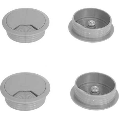 4 pz passacavo scrivania tappo passacavi tavolo mm 60 plastica color alluminio
