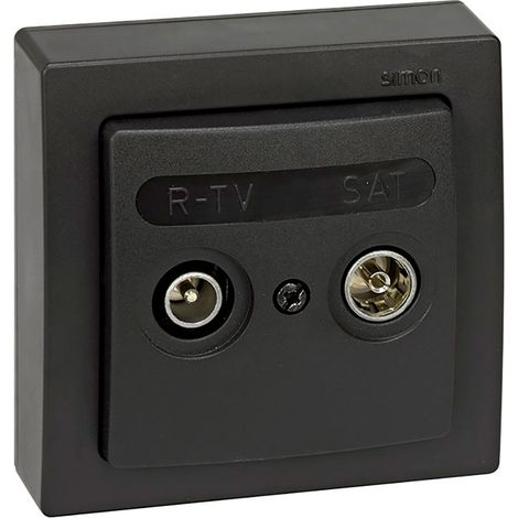 Presa superficiale r-tv+sat media IP20 serie Simon73 Loft grigio 75x75 mm