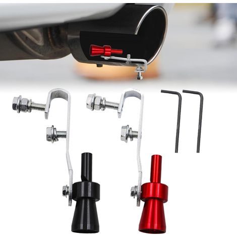 Sifflet Sonore Turbo, Sifflet D'échappement, Simulateur de Son de Voiture Universel Siffler, Améliorateur de Bruit D'échappement, pour Tous Les Modèles de Véhicules (Noir + Rouge) (1/5)