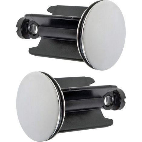 Universal basin plug Ø 40 mm – Pack of 2 – Chrome-plated brass with rubber seal – Adjustable height (1/5)