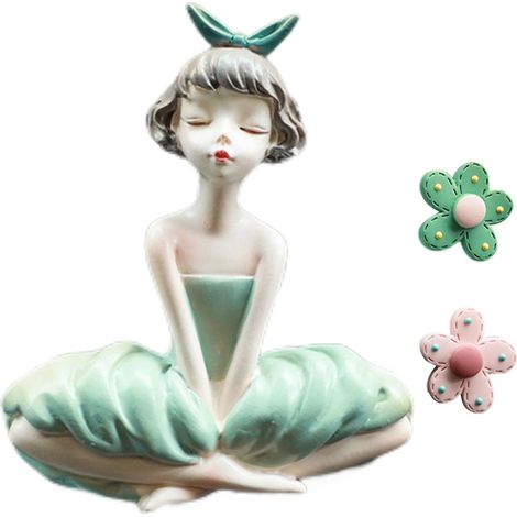 Porte-bonheur Fleur Fille Résine Décor Intérieur Auto Évent Climatiseur Autocollant Parfum Voiture Accessoire Coloré Ventilateur (1/3)