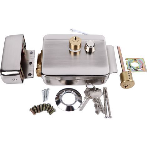 Serrure de porte à commande électrique, Double tête, pour sonnette, interphone, système de sécurité d'accès, maison 12V. (1/5)