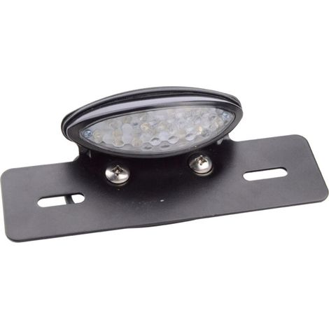 Integriertes LED-Motorradrücklicht mit getönter Linse und weißem Gehäuse, inklusive Bremslicht und Kennzeichenbeleuchtung, kompatibel mit Rollern/Motorrädern/Motocross-Maschinen. (1/4)
