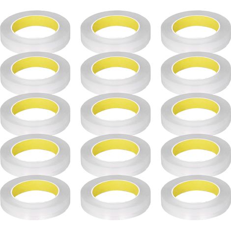 15 rouleaux de ruban de montage Double face, 0.1mm d'épaisseur, 20mm de large, 5m de Long, Transparent, Installation robuste (1/5)