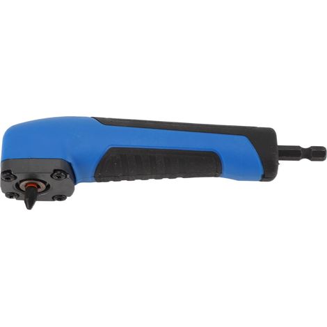 Adaptateur de perçage à angle droit de 15 cm (5,9 po) en acier allié ABS ergonomique bleu, pour espaces restreints (1/5)