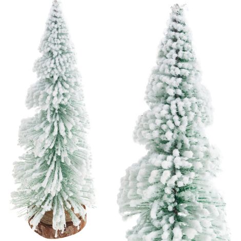 Brosse métallique en bois enneigé pour sapin de Noël TG75845 (1/5)