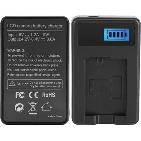 Chargeur simple LCD de batterie NP-FW50 pour Sony Alpha A6000 A6300 A6500 A7r A7 photo batterie (1/4)