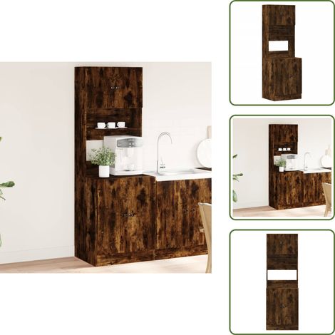 Muebles de cocina - vidaXL Mueble de cocina madera ingeniería roble ahumado 60x50x180 cm - Cocina
