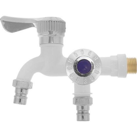 Robinet double sortie, robinet mural extérieur, raccord de tuyau de robinet, robinet pour machine à laver (1/5)