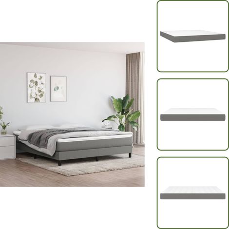 The Living Store Materasso a Molle Insacchettate Rigidità Media Grigio Scuro 160x200x20 cm - Materasso a molle