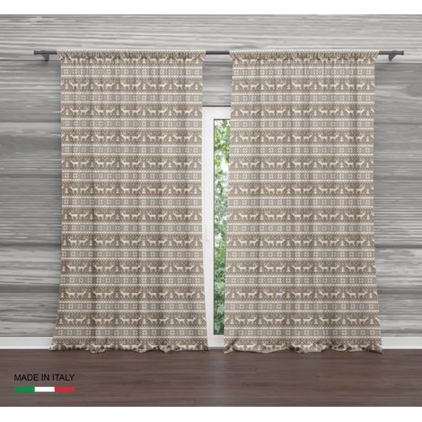TENDA TIROLESE BEIGE MAGLIA cm.160X300 confezionata MADE in ITALY misto lino (1/5)
