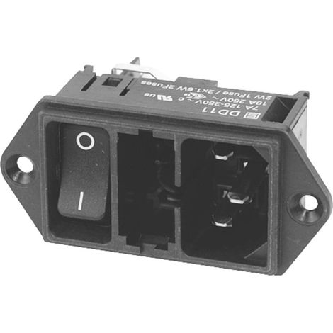 Schurter KM00.1105.11 Connettore IEC Spina dritta Tot poli: 3 10 mA Nero 1 pz.
