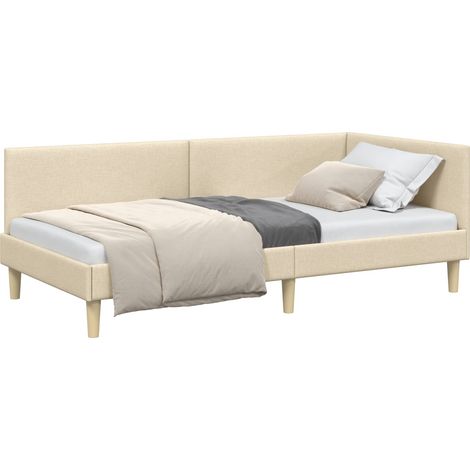 Maison Exclusive - Cornice del letto ad angolo con testiera Crema 80 cm x 200 cm