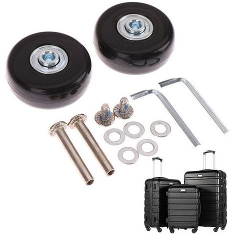 Suitcase wheel replacement set [45 mm] suitcase roller, luggage, suitcase repair, rubber wheel, shock absorber, universal swivel wheel, replacement, transport wheel replace MUMU (1/4)