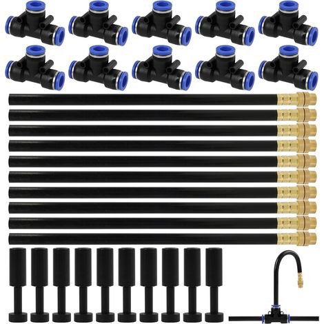 10 Brass Misting Nozzles 1-90° 2.5 Bar for Garden Greenhouse (1/5)