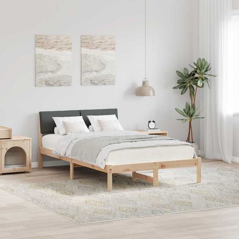 Estructura de cama Negro y gris oscuro 120 x 200 cm