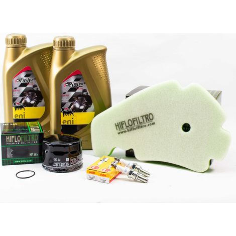 Kit Révision Filtres Bougies pour PIAGGIO MP3 500 LT ie Sport ABS de 2014 à 2016 - ENI I-RIDE RACING 5w40 2L