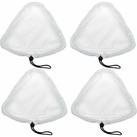 4 Pieces Microfiber Steam Mop Pads, Steam Cleaner Pads, Replacement Pads for Washable Cloths, Steam Mop Head for Cleaning Laminate, Tile, Marble (White) (1/5)
