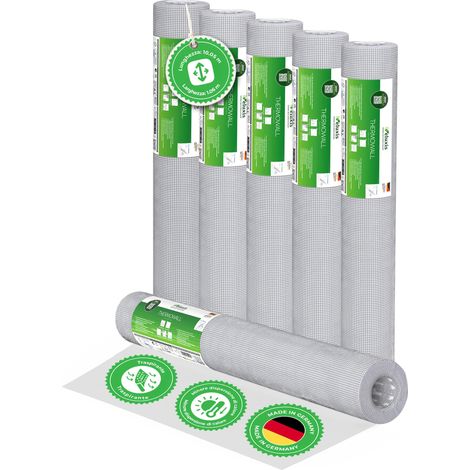 Carta da parati in tessuto non tessuto bianca isolante – THERMOWALL Carta da parati isolante set da 6, 6 x 10,05 m x 1,06 m, verniciabile, a risparmio energetico, fonoassorbente, traspirante, carta da (1/5)