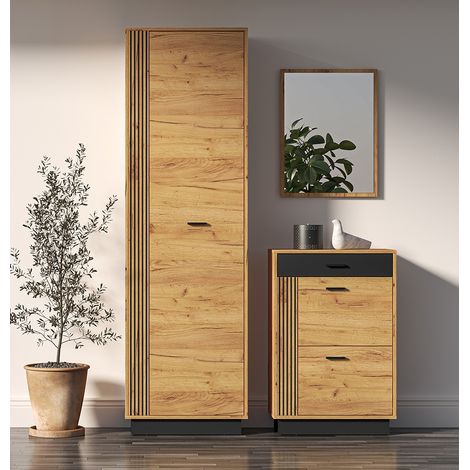 Flur Set inkl. Spiegel in Gold Craft Eiche VINICA-131 (1/5)