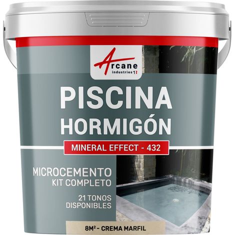 Kit microcemento color gris topo para piscina de hormigón