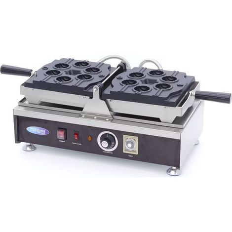 Gaufrier professionnel 6 cake pops - rotatif - inox - thermostat réglable