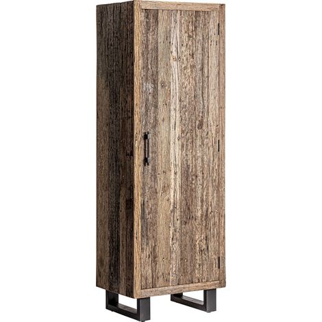 Armoire Carrik en Bois Naturel Style Colonial - Chêne naturel vieilli. (1/5)