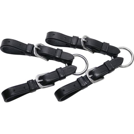 marrone - Attaches gagnantes pour pelham réglable en cuir italien et boucles en acier inoxydable