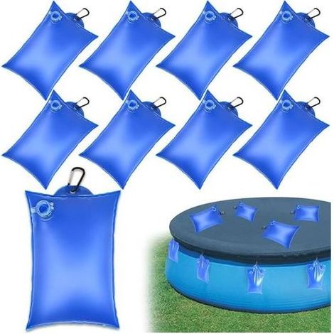 Sac Lestage Eau Bache Piscine 8 Pièces Poids Bache de Protection Piscine 21 x 35 cm Poids Sac Bâche Piscines Hors Sol avec Crochet (1/5)