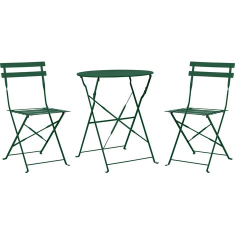 Bistro Set klappbar FIORI Metall Dunkelgrün Grün