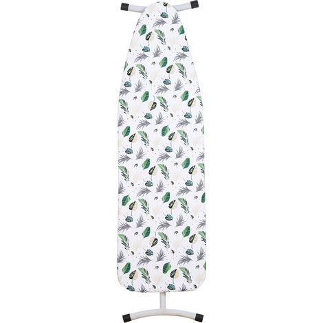 Housse Tables à Repasser 148x55cm, Housse de Planche à Repasser avec Dessus 100% Coton et Rembourrage épais, Facile à Mettre en Place et Résistante aux Brûlures (L, feuilles vertes) (1/5)