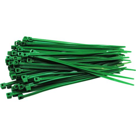 Lot de 100 serre-câbles verts - 100 mm x 2,5 mm - courts, 8,1 kg - Force de traction (1/5)