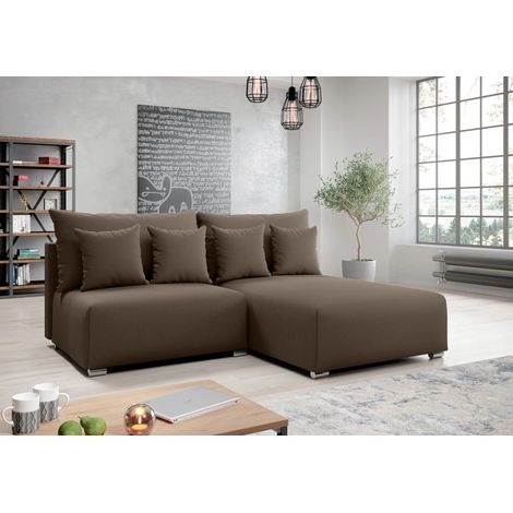 AX LIVING Ecksofa mit Schlaffunktion Ederra 208 cm breit – braun R