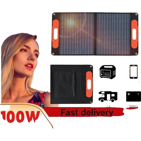 Panneau Solaire, 100W Puissance, Design Portable, 1PCS 100W (1/2)