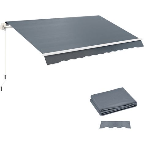 Outsunny techo de repuesto para toldo 2,8x2,5 m toldo de lona con protección uv 50+ impermeable tela de repuesto para patio terraza jardín gris