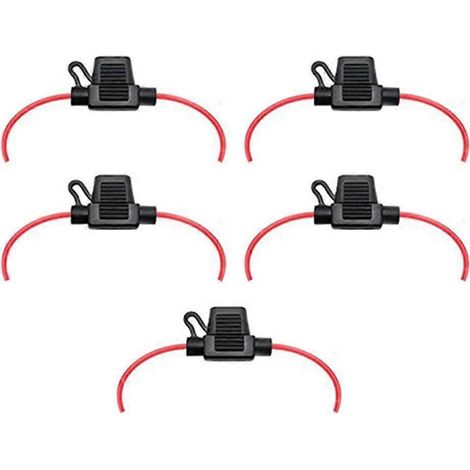 Lot de 5 porte-fusibles étanches traversants, 12 AWG, 12 V, 30 A, compatibles avec les fusibles à lames ATO/ATC, adaptés aux applications automobiles, marines et nautiques. (1/5)