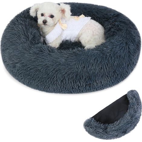 Panier Chat Rond Dehoussable et Lavable 60 cm noir