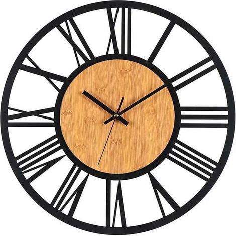 Horloge Murale En Métal De 40 Cm Silencieuse Sans Bruit Tic-Tac Salon Chambre Décoration De La Maison Grande Horloge Murale (1/4)